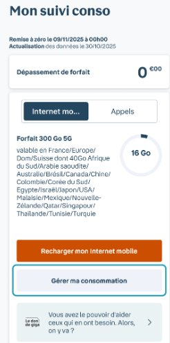 Étape 2 — Mon suivi conso → Gérer ma consommation