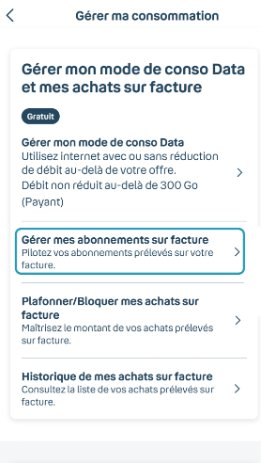 Étape 3 — Plafonner/Bloquer mes achats sur facture