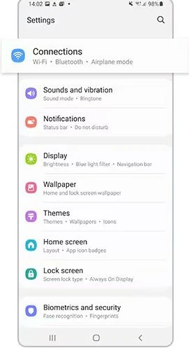 Samsung One UI – Settings, Connections